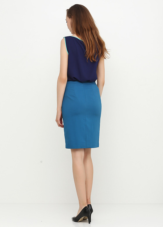 Прямая юбка синего цвета 1 - интернет-магазин Natali Bolgar