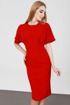 Платье с защипами красного цвета 1 - интернет-магазин Natali Bolgar