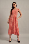 Длинное красное платье с цветочным принтом  6 - интернет-магазин Natali Bolgar