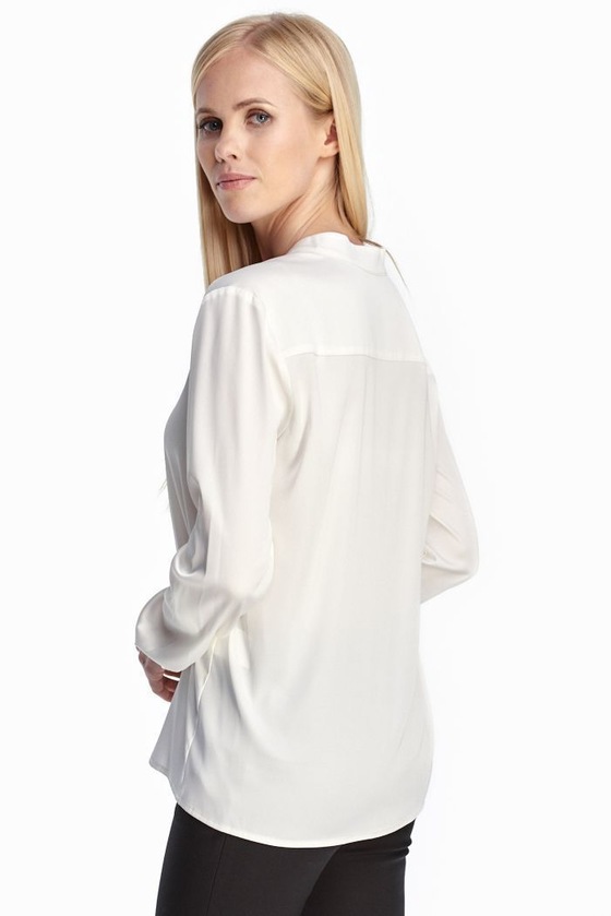 Белая блуза с V-образным вырезом 1 - интернет-магазин Natali Bolgar
