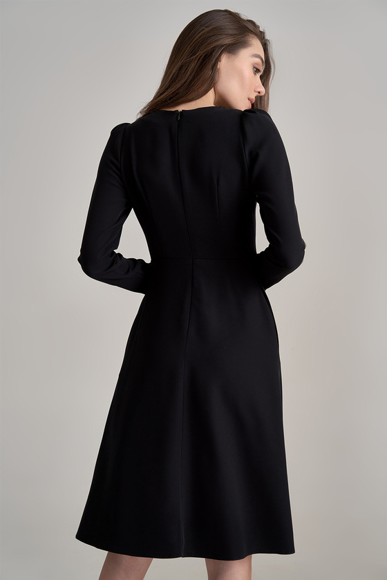Платье черного цвета с лифом на запах 2 - интернет-магазин Natali Bolgar