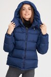 Куртка с капюшоном синего цвета 1 - интернет-магазин Natali Bolgar