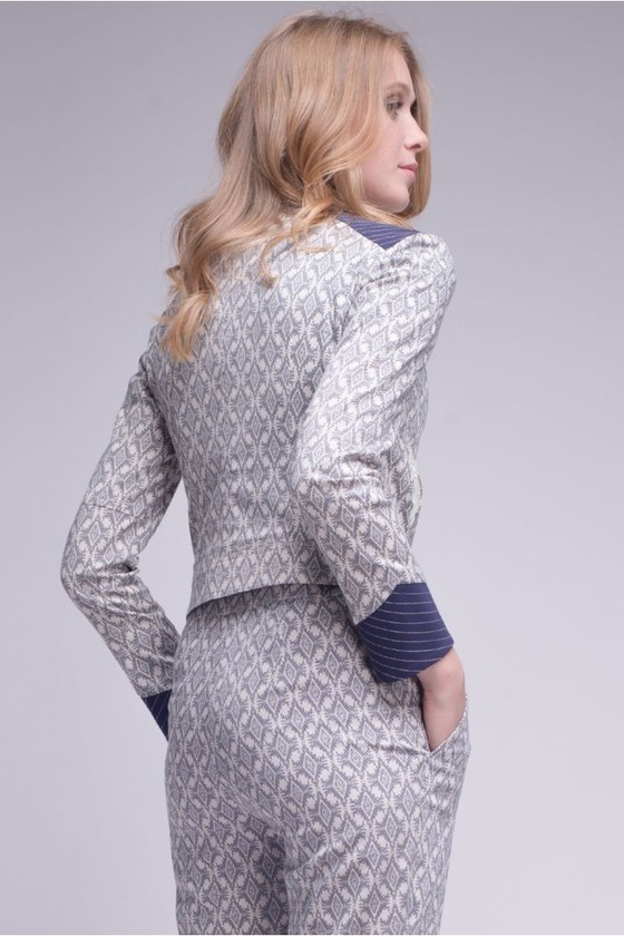Жакет-куртка с принтом и контрастной вставкой 1 - интернет-магазин Natali Bolgar