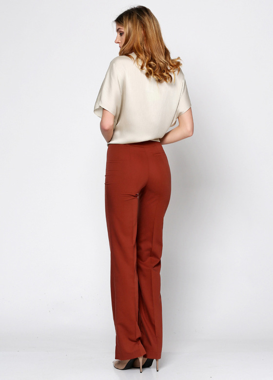 Прямые терракотовые брюки 1 - интернет-магазин Natali Bolgar