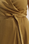 Платье оливкового цвета на запах  2 - интернет-магазин Natali Bolgar