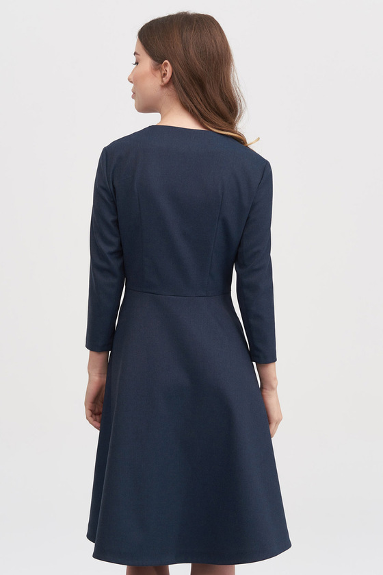 Платье А-силуэта темно-синего цвета 3 - интернет-магазин Natali Bolgar