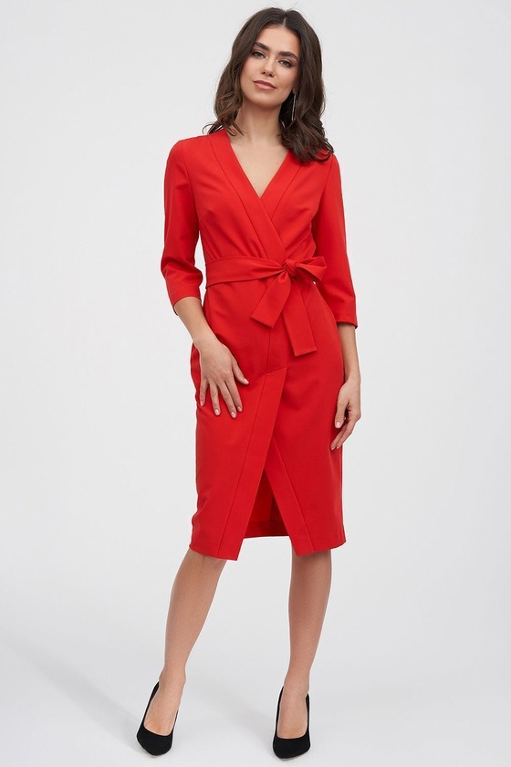 Платье красного цвета на запах - интернет-магазин Natali Bolgar