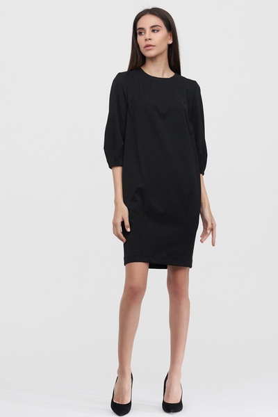 Сукня з фігурними рукавами чорного кольору  – Natali Bolgar
