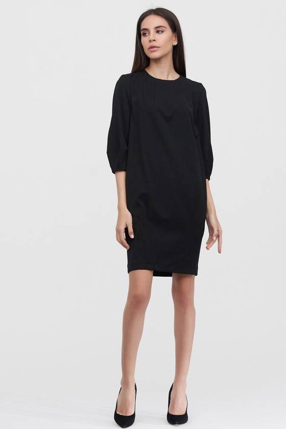 Сукня з фігурними рукавами чорного кольору - интернет-магазин Natali Bolgar