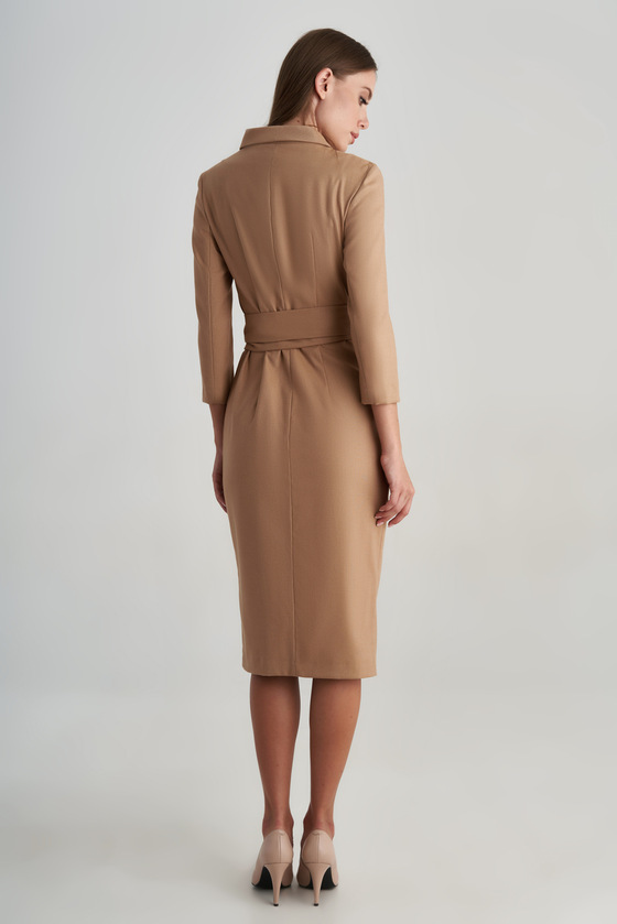 Платье бежевого цвета на запах 2 - интернет-магазин Natali Bolgar