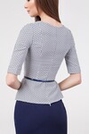 Блуза с геометрическим принтом с баской 1 - интернет-магазин Natali Bolgar