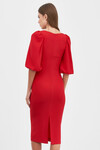 Сукня червого кольору із об'ємними рукавами 3 - интернет-магазин Natali Bolgar