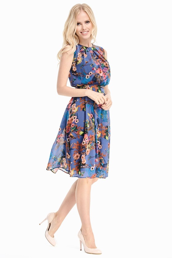 Платье синего цвета в принте - интернет-магазин Natali Bolgar