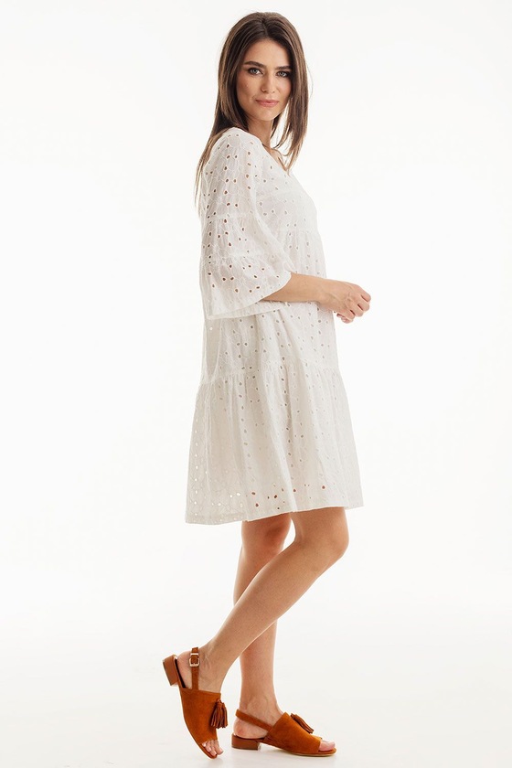 Платье с вышивкой и перфорацией 1 - интернет-магазин Natali Bolgar