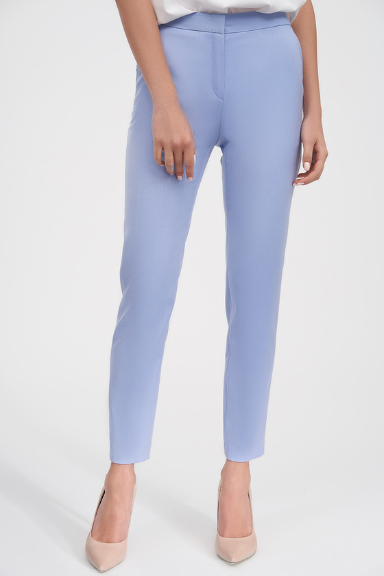 Зауженные брюки небесно-голубого цвета 1 - интернет-магазин Natali Bolgar