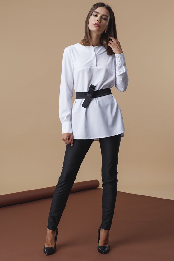 Удлиненная блуза белого цвета 3 - интернет-магазин Natali Bolgar