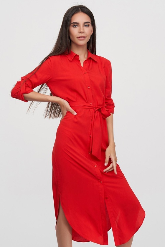 Платье-рубашка красного цвета 3 - интернет-магазин Natali Bolgar