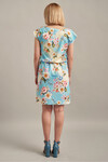Голубое платье с цветочным принтом и асимметричным низом  4 - интернет-магазин Natali Bolgar