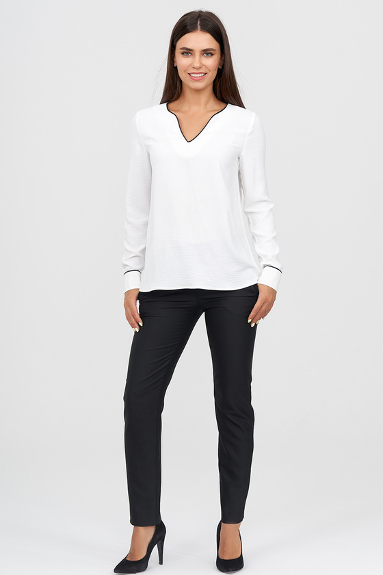 Блуза белого цвета с контрастной отделкой 3 - интернет-магазин Natali Bolgar
