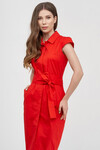 Платье-рубашка из хлопка красного цвета 1 - интернет-магазин Natali Bolgar