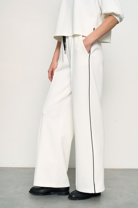 Молочные брюки из трикотажа 5 - интернет-магазин Natali Bolgar